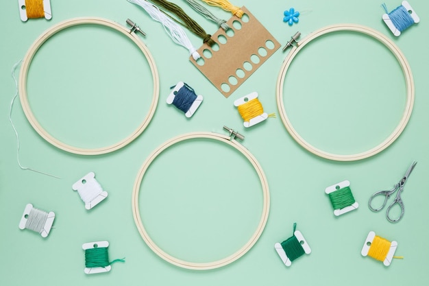 Zestaw do haftu z tamborkiem i muliną